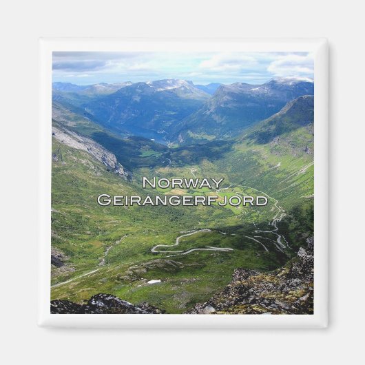 zNO116 GEIRANGERFJORD uit DALSNIBBA, Noorwegen, Magneet (Voorkant)