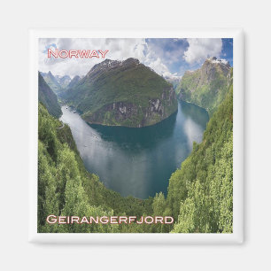 zNO121 GEIRANGERFJORD panorama, Noorwegen, Fridge Magneet