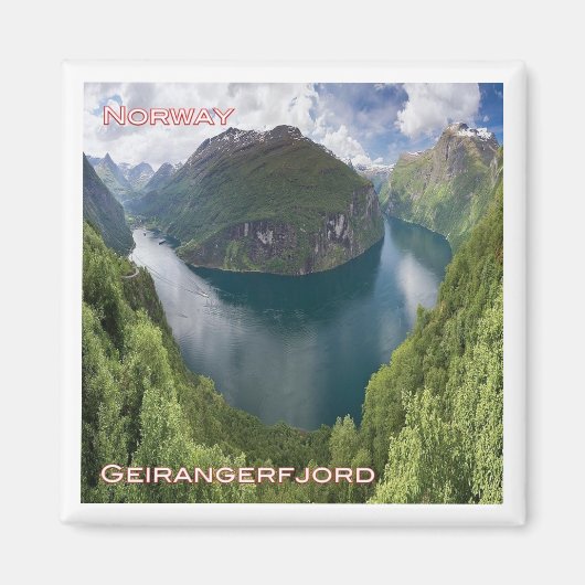 zNO121 GEIRANGERFJORD panorama, Noorwegen, Fridge Magneet (Voorkant)