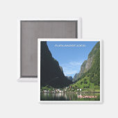 zNO130 AURLANDSFJORD UNDREDAL, van boot, Noorwegen Magneet (Voorkant / Achterkant)