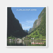 zNO130 AURLANDSFJORD UNDREDAL, van boot, Noorwegen Magneet (Voorkant)