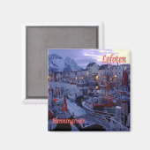 zNO140 HENNINGSVAER, Lofoten, Noorwegen, Fridge Magneet (Voorkant / Achterkant)