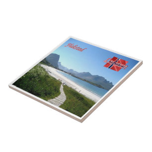 zNO142 FLAKSTAD, Lofoten, Noorwegen, Tegeltje
