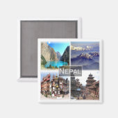 ZNP009 NEPAL collage, Azië, Fridge Magneet (Voorkant / Achterkant)