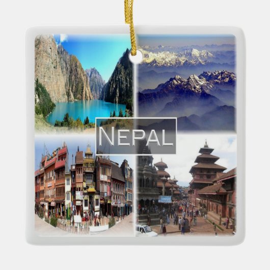 ZNP009 NEPAL collage, Azië, Keramisch Ornament (Voorkant)