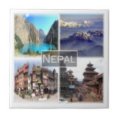 ZNP009 NEPAL collage, Azië, Tegeltje (Voorkant)