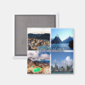 zNZ005 NEW ZEALAND, Mosaic, Oceania, Fridge Magneet (Voorkant / Achterkant)