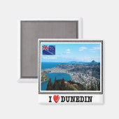 zNZ011 DUNEDIN I Love, NEW ZEALAND, Oceania, Fridg Magneet (Voorkant / Achterkant)