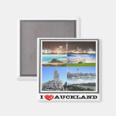 zNZ014 AUCKLAND I Love, Mosaic, NEW ZEALAND, Fridg Magneet (Voorkant / Achterkant)