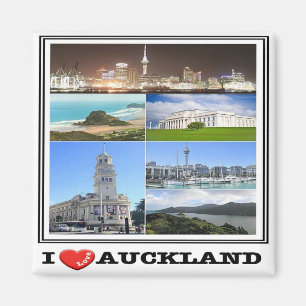 zNZ014 AUCKLAND I Love, Mosaic, NEW ZEALAND, Fridg Magneet