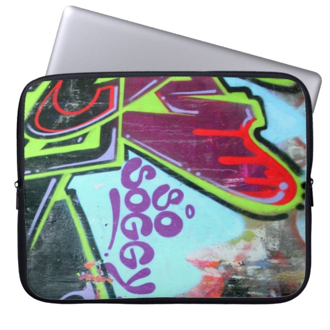 " zo aantrekkelijk" graffiti-hoesje laptop sleeve (Voorkant)