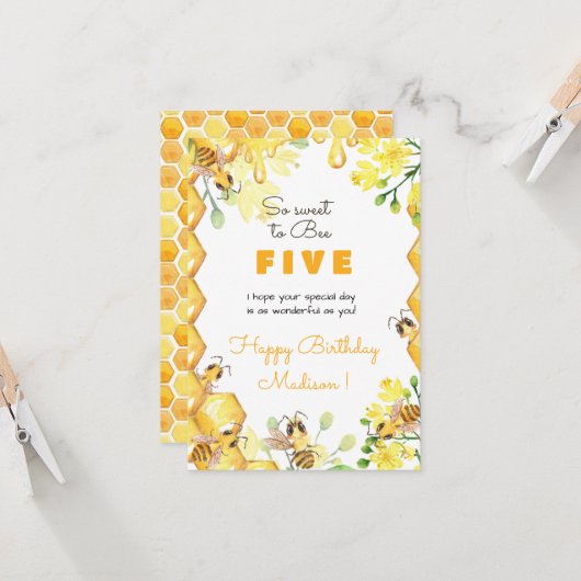 Zo aardig om kinder gelukkige verjaardag te worden kaart (Voorkant / Achterkant in situ)