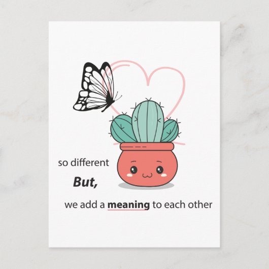 Zo Anders, Perfect Samen – Schattig Liefdeskoppel Briefkaart (Voorkant)