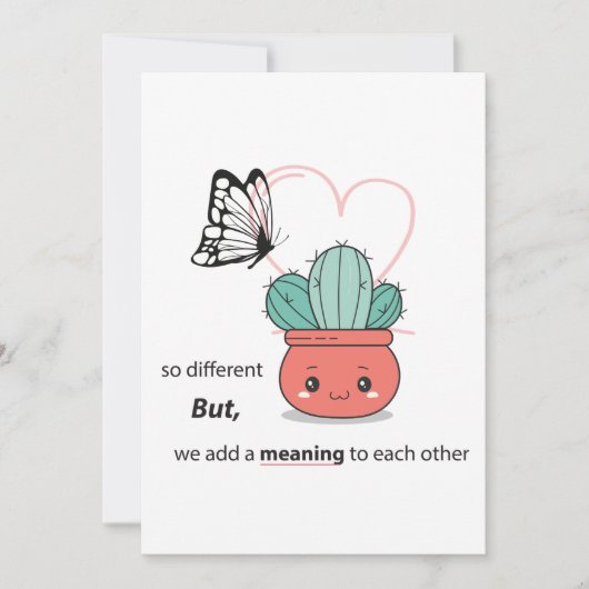 Zo Anders, Perfect Samen – Schattig Liefdeskoppel Feestdagenkaart (Voorkant)