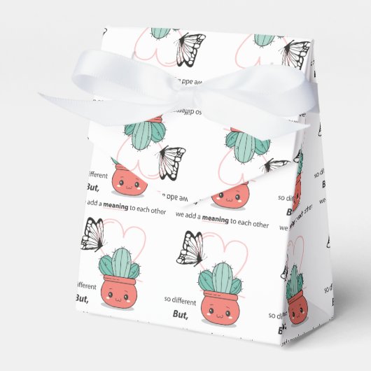 Zo anders, perfect samen - Schattige liefdespaar Bedankdoosjes (Voorkant Zijde)