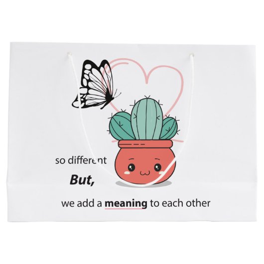 Zo anders, perfect samen - Schattige liefdespaar Groot Cadeauzakje (Achterkant)