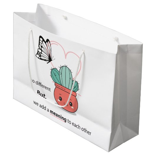 Zo anders, perfect samen - Schattige liefdespaar Groot Cadeauzakje (Voorkant Gekanteld)