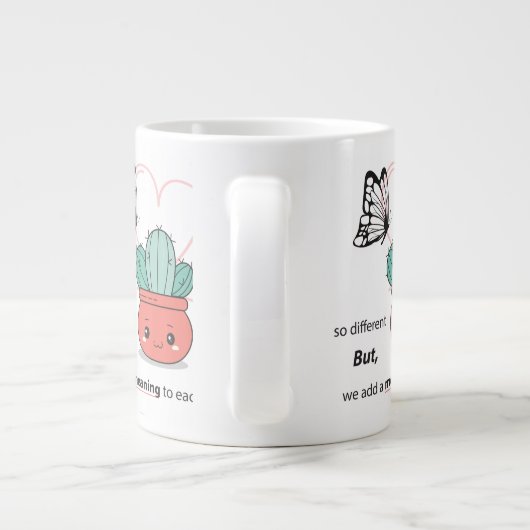 Zo anders, perfect samen - Schattige liefdespaar Grote Koffiekop (Achterkant)