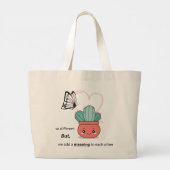 Zo anders, perfect samen - Schattige liefdespaar Grote Tote Bag (Achterkant)