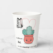 Zo anders, perfect samen - Schattige liefdespaar Papieren Bekers (Achterkant)