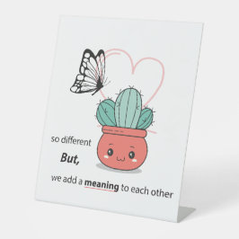 Zo anders, perfect samen - Schattige liefdespaar Reclamebord Met Voetstuk