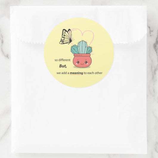 Zo anders, perfect samen - Schattige liefdespaar Ronde Sticker (Tas)