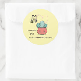 Zo anders, perfect samen - Schattige liefdespaar Ronde Sticker