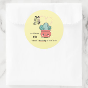 Zo anders, perfect samen - Schattige liefdespaar Ronde Sticker