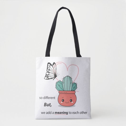 Zo anders, perfect samen - Schattige liefdespaar Tote Bag (Voorkant)