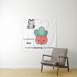 Zo anders, perfect samen - Schattige liefdespaar Wandkleed