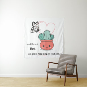 Zo anders, perfect samen - Schattige liefdespaar Wandkleed