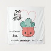 Zo anders, perfect samen - Schattige liefdespaar Wandkleed (Voorkant)