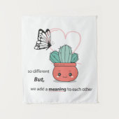 Zo anders, perfect samen - Schattige liefdespaar Wandkleed (Voorkant)