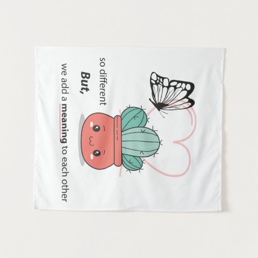 Zo anders, perfect samen - Schattige liefdespaar Wandkleed (Voorkant (horizontaal))