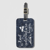 Zo begint het Avontuur elegante Reizen Citaat Bagagelabel (Voorkant (verticaal))