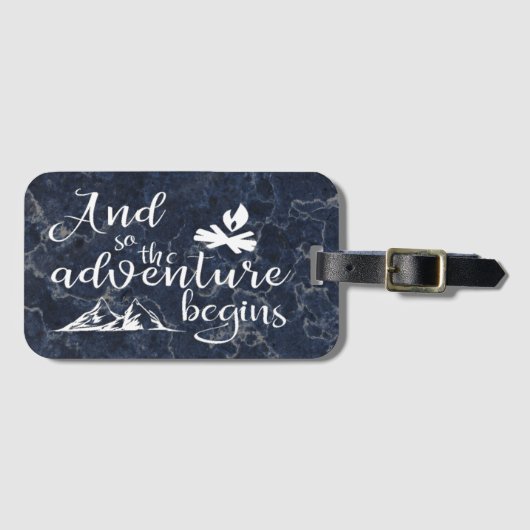 Zo begint het Avontuur elegante Reizen Citaat Bagagelabel (Voorkant (horizontaal))