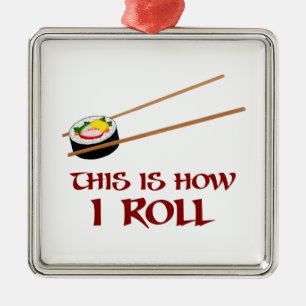 Zo ben ik Sushi Roll Metalen Ornament