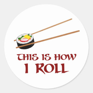 Zo ben ik Sushi Roll Ronde Sticker