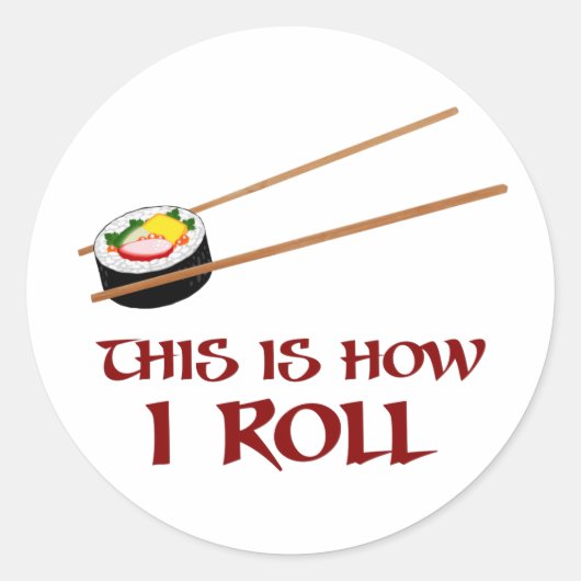 Zo ben ik Sushi Roll Ronde Sticker (Voorkant)