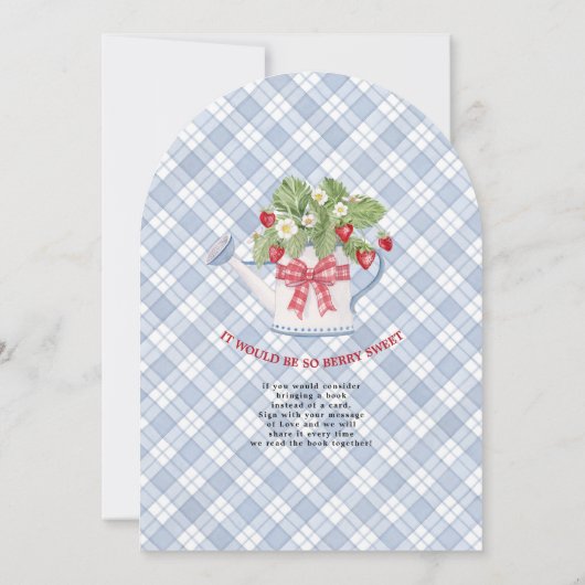 Zo Berry Sweet Baby Boy naar Bee Strawberry Shower Kaart (Achterkant)