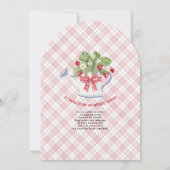 Zo Berry Sweet Pink Gingham Girl naar Bee Shower Kaart (Achterkant)