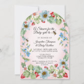 Zo Berry Sweet Pink Gingham Girl naar Bee Shower Kaart (Voorkant)