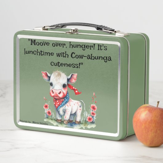 Zo bewegende schattige koe lunchbox (In situ)