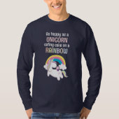 Zo blij als een eenhoorn taart op een regenboog t-shirt (Voorkant)