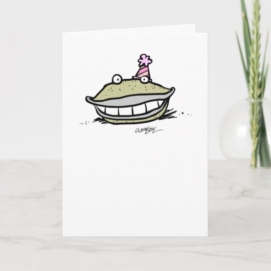 Zo blij als een mossel kaart (Voorkant)