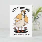 Zo blij als Schattige kan zijn Happy Goose Bedankkaart (Staand voorkant)