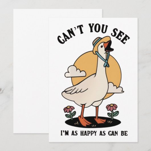 Zo blij als Schattige kan zijn Happy Goose Bedankkaart (Voorkant / Achterkant)