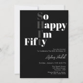 Zo blij dat ik 50 jaar jarig ben kaart (Voorkant)