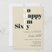 Zo blij dat ik 60 stoutmoedige Beige 60ste verjaar Kaart (Voorkant)