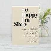 Zo blij dat ik 60 stoutmoedige Beige 60ste verjaar Kaart (Staand voorkant)